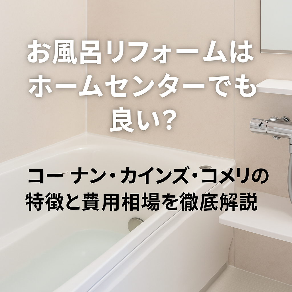 お風呂リフォームはホームセンターでも良い？コーナン・カインズ・コメリの特徴と費用相場を徹底解説