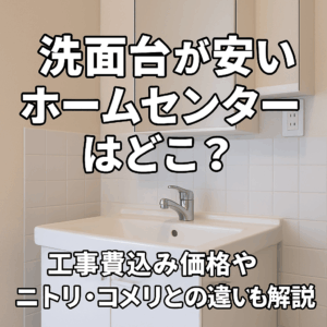 洗面台が安いホームセンターはどこ？工事費込み価格やニトリ・コメリとの違いも解説