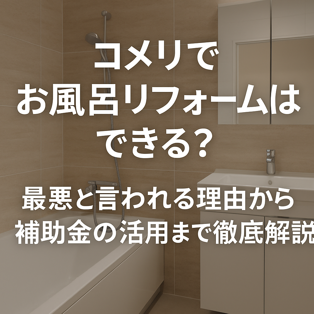 コメリでお風呂リフォームはできる？最悪と言われる理由から補助金の活用まで徹底解説