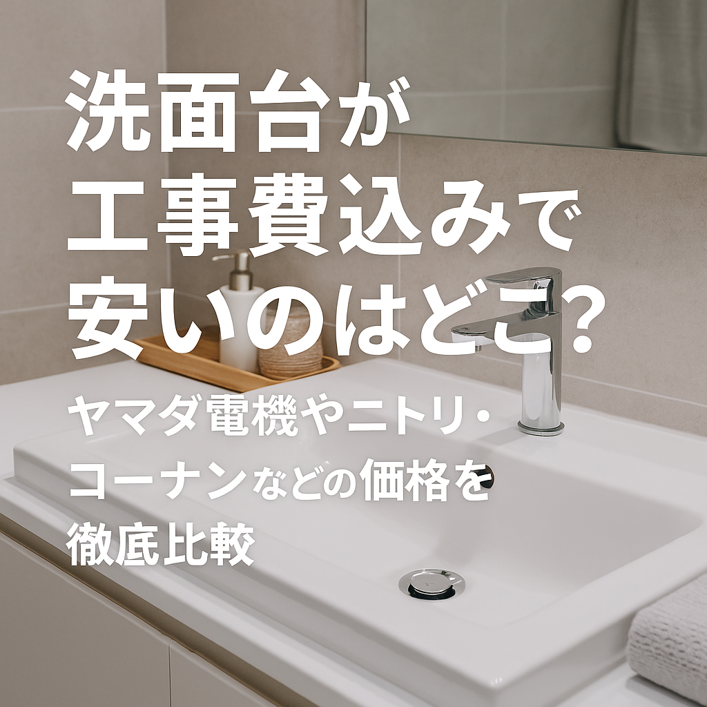洗面台が工事費込みで安いのはどこ？ヤマダ電機やニトリ・コーナンなどの価格を徹底比較