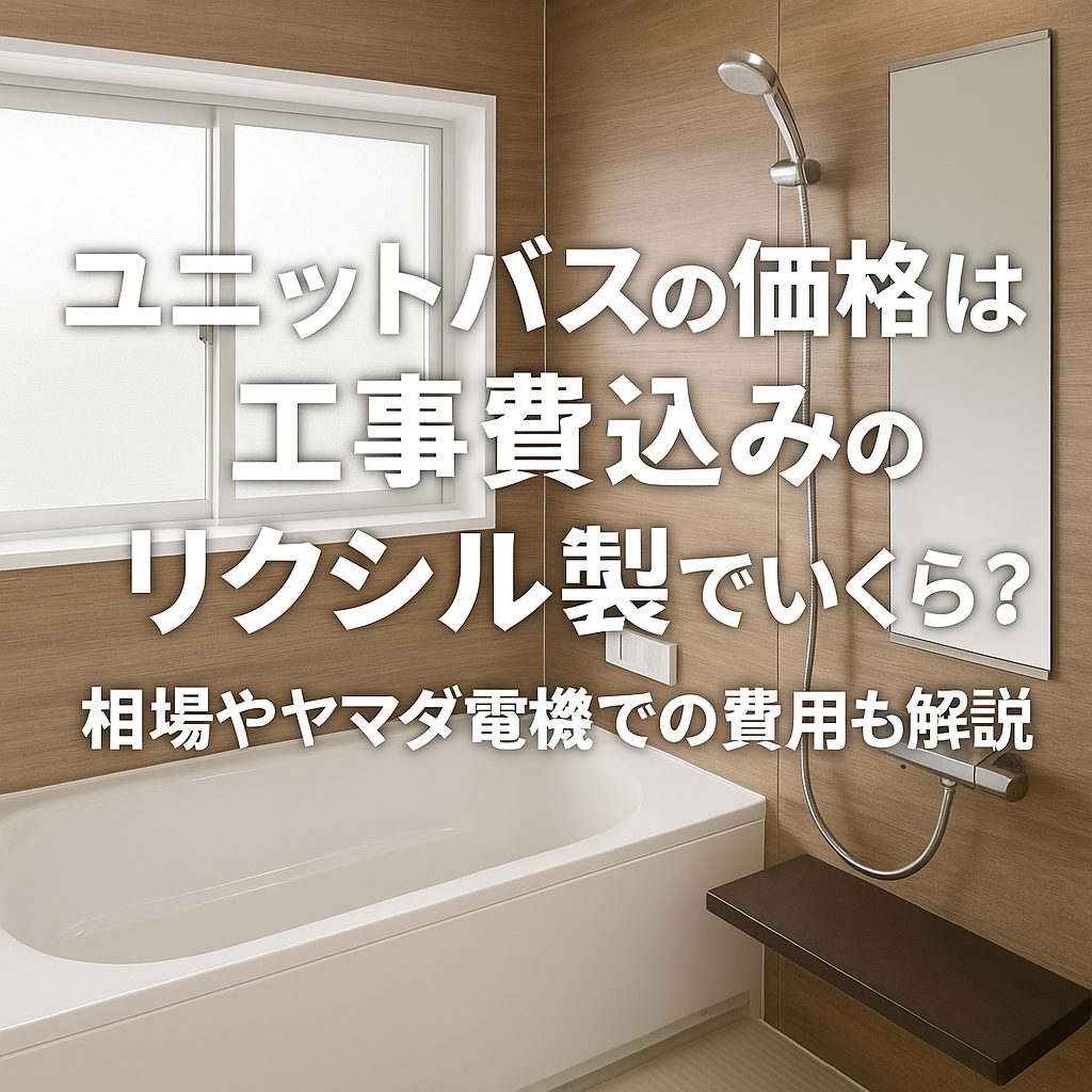 ユニットバスの価格は工事費込みのリクシル製でいくら？相場やヤマダ電機での費用も解説