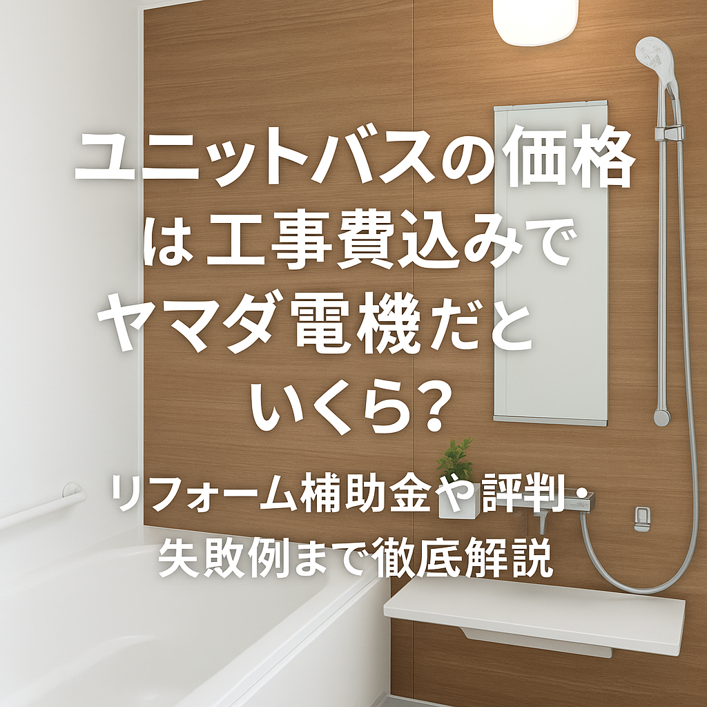 ユニットバスの価格は工事費込みでヤマダ電機だといくら？リフォーム補助金や評判・失敗例まで徹底解説