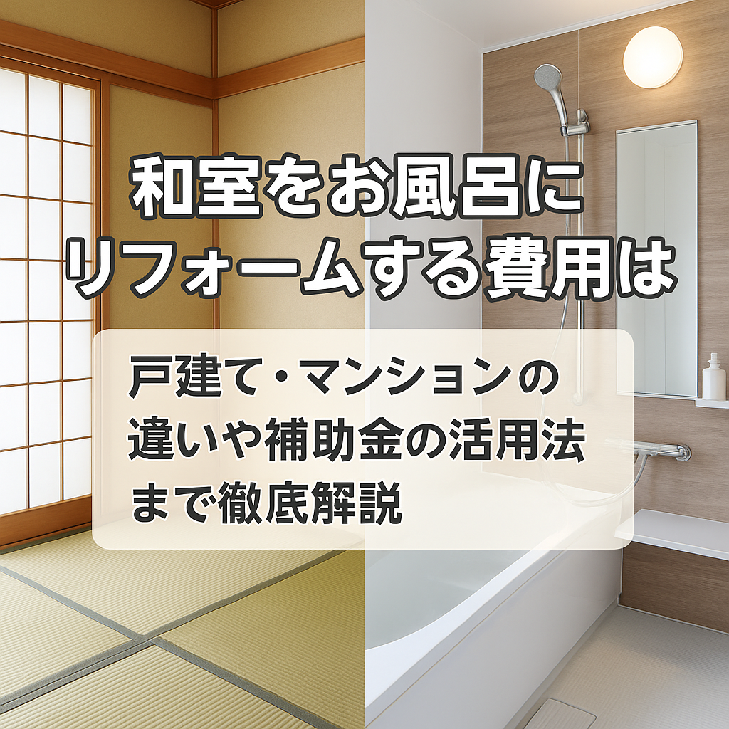 和室をお風呂にリフォームする費用は？戸建て・マンションの違いや補助金の活用法まで徹底解説