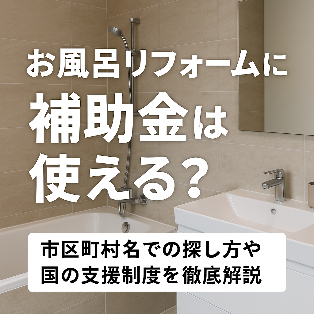 お風呂リフォームに補助金は使える？市区町村名での探し方や国の支援制度を徹底解説