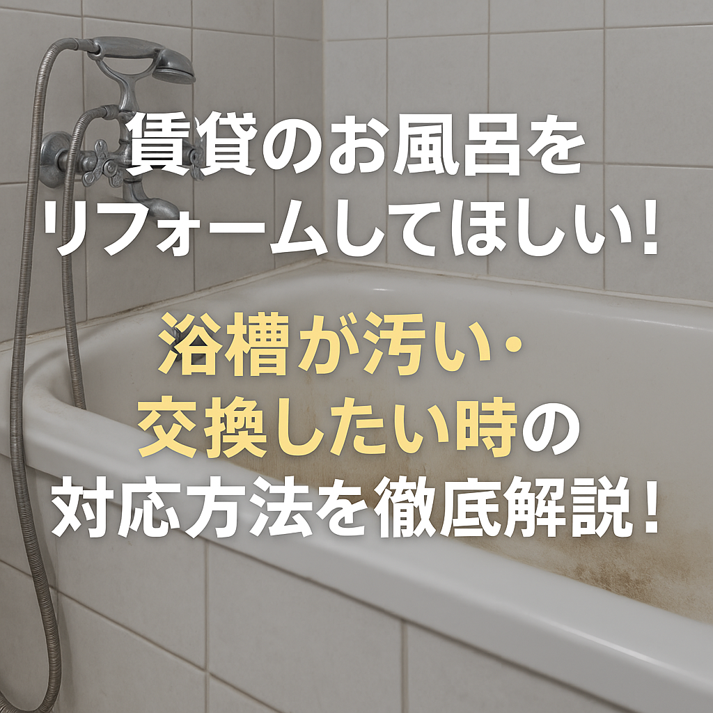 賃貸のお風呂をリフォームしてほしい！浴槽が汚い・交換したい時の対応方法を徹底解説！