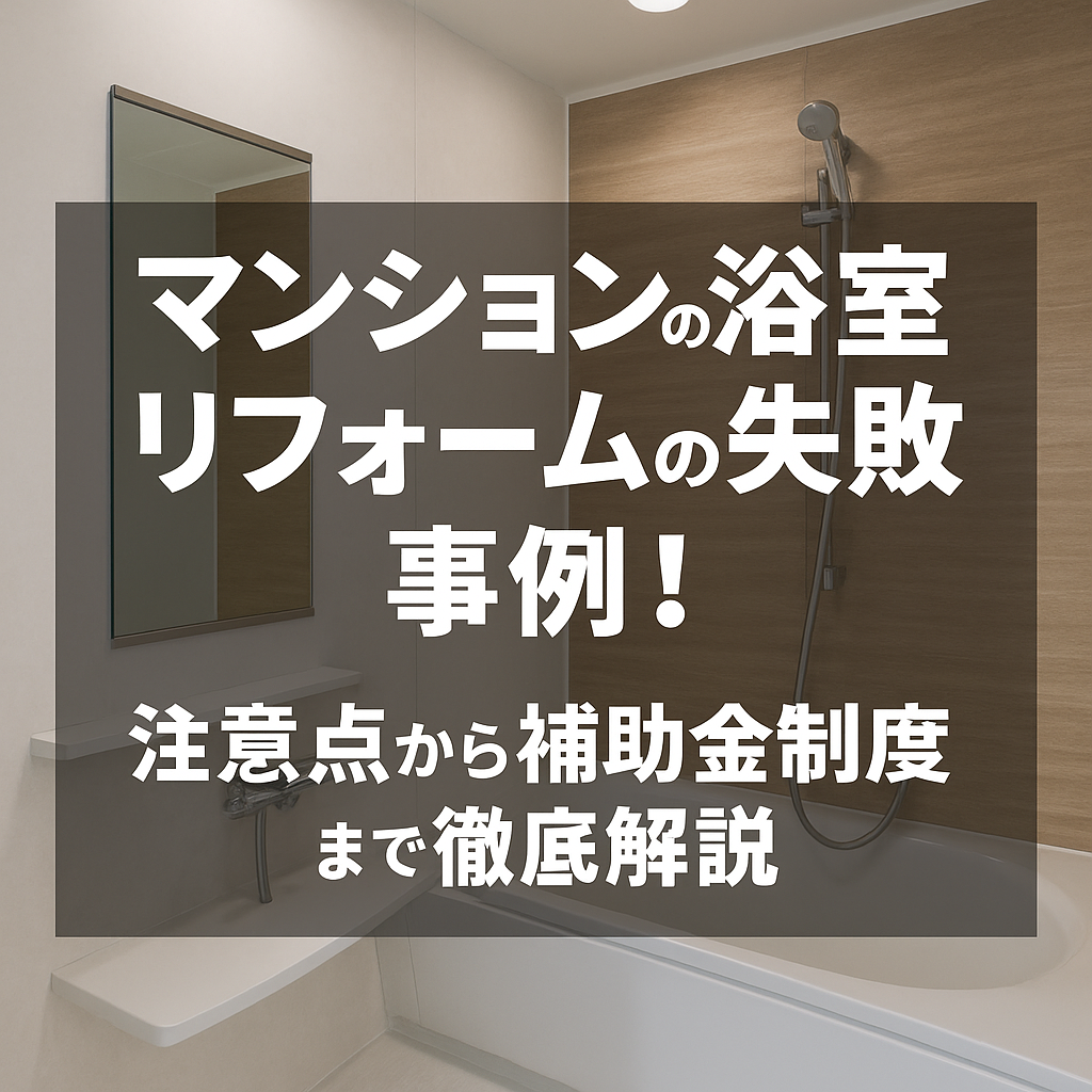 マンションの浴室リフォームの失敗事例！注意点から補助金制度まで徹底解説