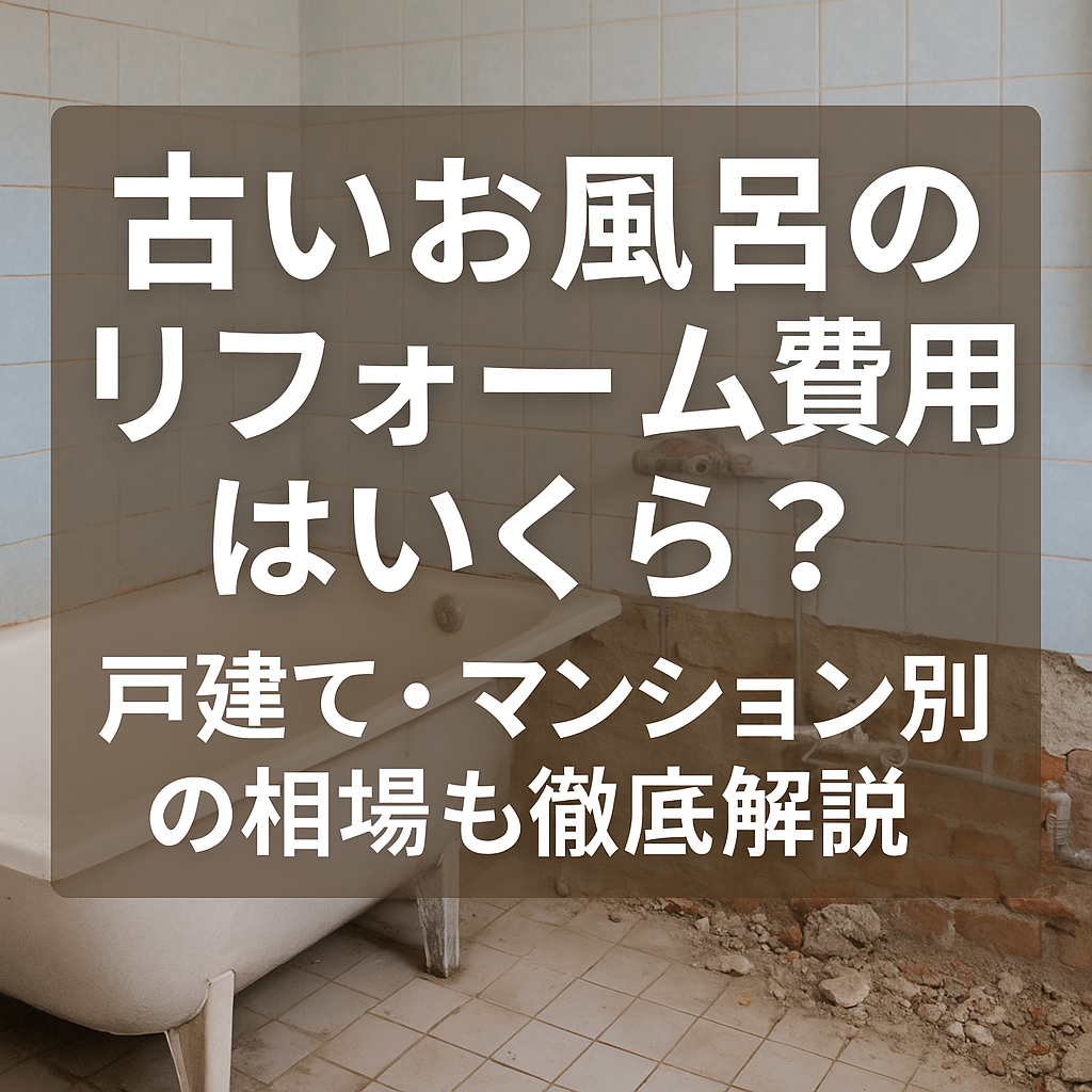 古いお風呂のリフォーム費用はいくら？戸建て・マンション別の相場も徹底解説