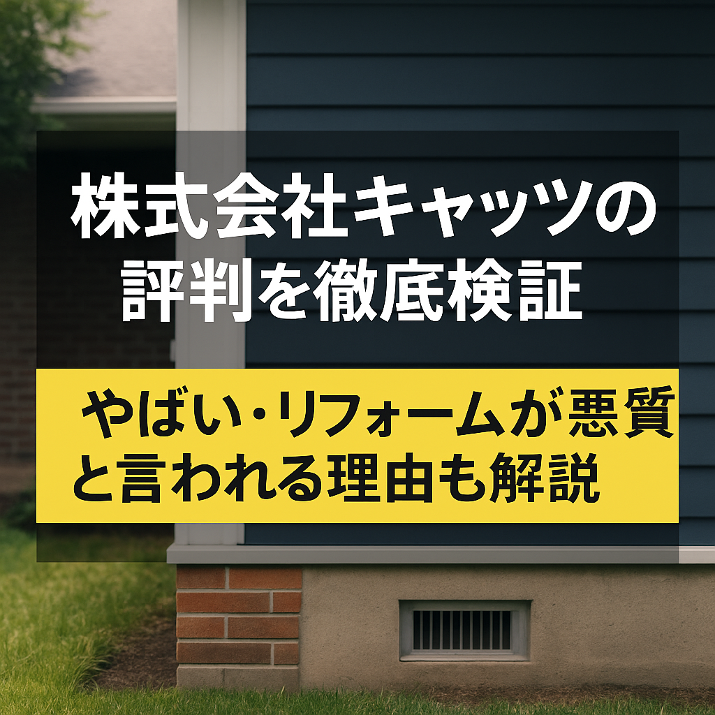株式会社キャッツの評判を徹底検証｜やばい・リフォームが悪質と言われる理由も解説